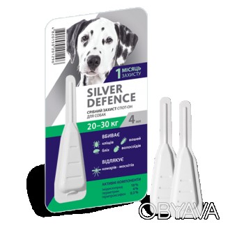 Капли от паразитов Palladium Silver Defence для собак Состав: имидаклоприд - 10%. . фото 1