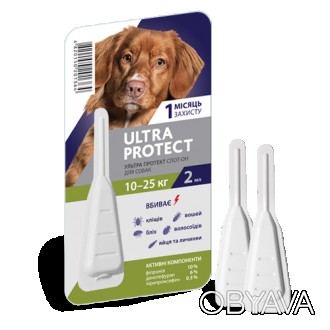 
Краплі на холку для собак серії Ultra Protect - інсектоакарицидний засіб, який . . фото 1