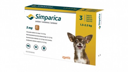 Ціна за 3 жувальні таблетки (1 упаковка)
Жувальна таблетка 5 мг для собак 1,3 - . . фото 3
