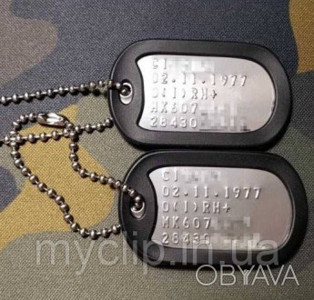 Изготовление качественных армейских жетонов международного образца "Dog tags" по. . фото 1
