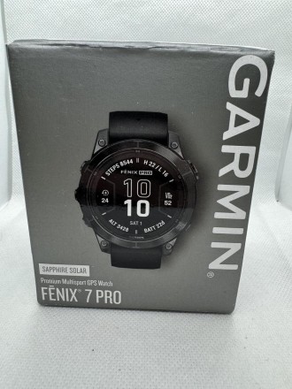 
Garmin Fenix 7 Pro Sapphire Solar Edition Carbon Grey Titanium with Black Band . . фото 3
