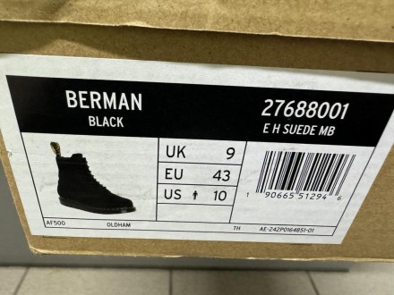 
Dr. Martens Berman Suede Leather Boots 27688001 Ботинки, черные, 43 размер НОВЫ. . фото 3