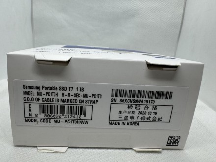 
Samsung Portable SSD T7 MU-PC1TOH/WW Blue 1TB SSD-накопитель НОВЫЙ!!!
Портативн. . фото 5