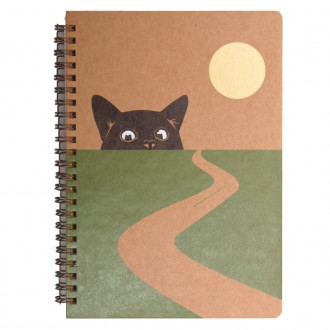 Эко блокнот в точку "Кот и дорога" – это экологичный товар со стильным дизайном.. . фото 2