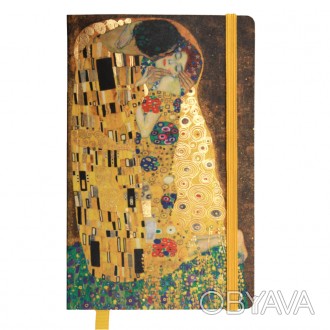 Эко записная книжка с кремовыми листами Густав Климт «Поцелуй» в точку – это изы. . фото 1