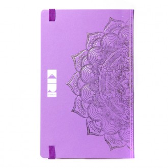 Эко записная книжка с кремовыми листами Мандала Пурпурного цвета с золотым тисне. . фото 3