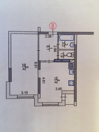 Ахматовой 22.
1 комнатная квартира ( 50 кв. м.) переделана в 2х комнатную ( Кухн. . фото 8