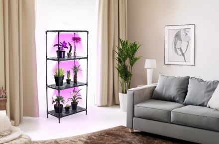 Підставка для квітів, Полиця-стелаж для рослин з вбудованим фіто світлом Lima 60. . фото 10