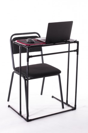 Металевий стіл для ноутбука Mouzer Cooler з вентилятором. Підставка-стол для ноу. . фото 9