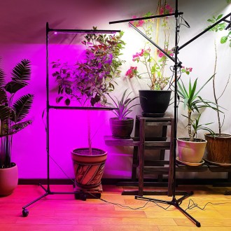 Підлогова фітолампа, 2х поверхова металева, для квітів і домашніх рослин Metafle. . фото 11