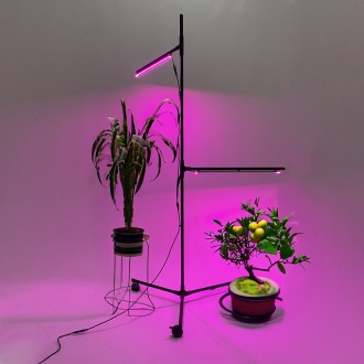 Підлогова фітолампа, 2х поверхова металева, для квітів і домашніх рослин Metafle. . фото 2