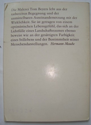 Книга-альбом Tom Beyer. Автор Zimmermann ,Horst. Коллекция Maler und Werk.
 Изд. . фото 3