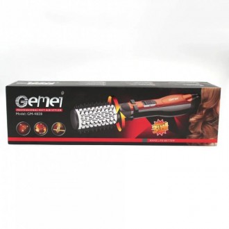 Стайлер – фен для волос Gemei GM 4828, мощность 1000W, 3 насадки, фен быто. . фото 5