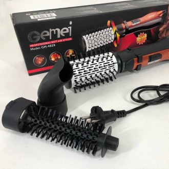 Стайлер – фен для волос Gemei GM 4828, мощность 1000W, 3 насадки, фен быто. . фото 40