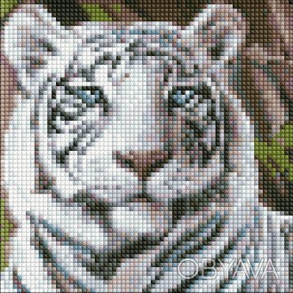 Набір з алмазною мозаїкою без підрамника "Бенгальський тигр" 20х20см. . фото 1