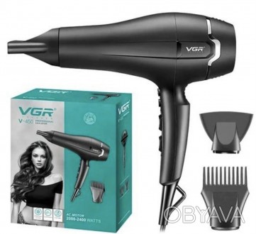Фен для волосся VGR V-450 - це стильний та професійний фен, який гарантує гладкі. . фото 1