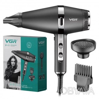 Профессиональный фен для укладки волос VGR - это стильный и профессиональный фен. . фото 1