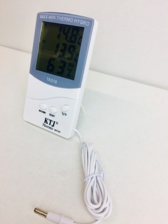 
Електронний кімнатний - вуличний гігрометр-термометр TA-318. Одночасно відображ. . фото 4