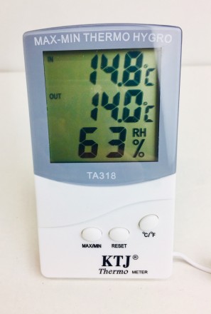 
Електронний кімнатний - вуличний гігрометр-термометр TA-318. Одночасно відображ. . фото 3