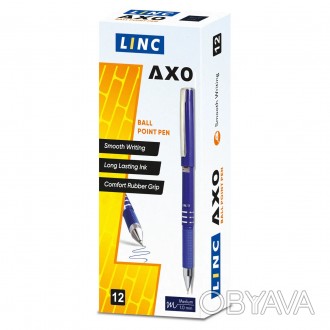 Ручка кульк/масл "AXO" чорна 0,7 мм LINC 12шт/уп. . фото 1