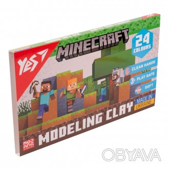 Пластилін YES, 24 кол., 480г "Minecraft". . фото 1
