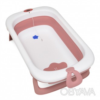 Ванночка ME 1106 T-CONTROL Pink (1шт) дитяча, з термометром, силікон, складана, . . фото 1
