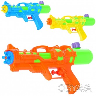 Водяний пістолет MR 1039 (72шт) розмір середній, 25см, 3 кольори, в кульку, 31-1. . фото 1