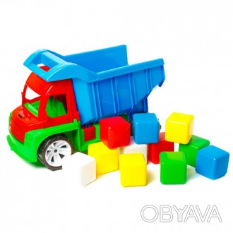 Машина "Алексбамс" + кубики маленькие (36*24*17см) 088 Бамсик. . фото 1