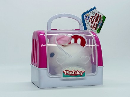 Интерактивная игрушка Limo toy "Кролик белый в розовой переноске" 667-25-2 - это. . фото 4