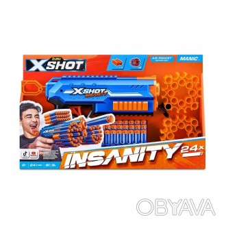 Швидкострільний бластер X-SHOT Insanity-Manic (24 патронів), 36603R. . фото 1