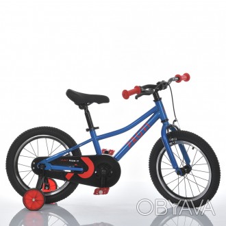 Велосипед дитячий 18д. MB 1807-2 (1шт) SKD75,дод.кол.,синій. . фото 1