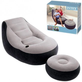 Intex Ultra Lounge — м’яке надувне крісло, верхня і бічні частини якого мають м’. . фото 2