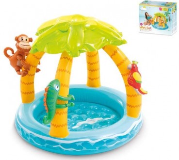 Надувной бассейн для детей от INTEX в форме тропического острова идеально подход. . фото 3