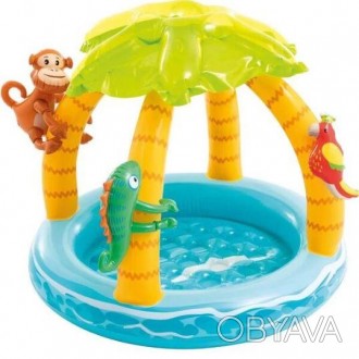 Надувной бассейн для детей от INTEX в форме тропического острова идеально подход. . фото 1