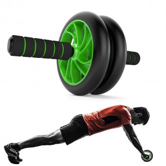 Гимнастическое спортивное фитнес колесо Double wheel Abs health abdomen round | . . фото 9