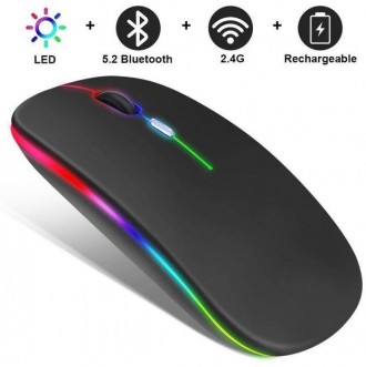 Бездротова безшумна миша BauTech з LED-підсвіткою RGB — це пристрій, який забезп. . фото 2