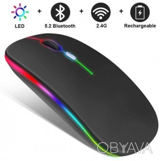 Бездротова безшумна миша BauTech з LED-підсвіткою RGB — це пристрій, який забезп. . фото 1