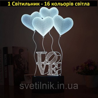 
Оригинальные подарки девушке
Каждый 3D Светильник имеет 16 цветов подсветки 
Уп. . фото 6