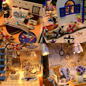 Румбокс Будиночок біля моря Blue Coast інтер'єрний 3D конструктор DIY mini house. . фото 10