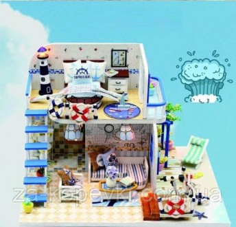 Румбокс Будиночок біля моря Blue Coast інтер'єрний 3D конструктор DIY mini house. . фото 4