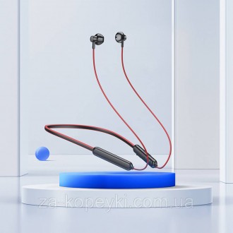 Наушники Bluetooth Hoco ES67 бездротові вкладки для бігу та спорту Червоний
Приз. . фото 2