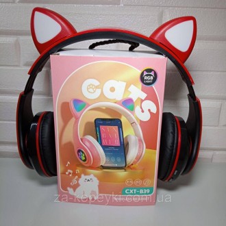 Беспроводные наушники детские складние Wireless headphones Cat ear CXT-B39 c Blu. . фото 2