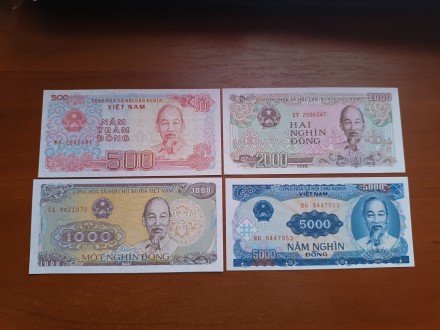 Банкноти В'єтнаму номіналами 500, 1000,2000 (1988р), 5000(1991р) стан UNC, . . фото 2