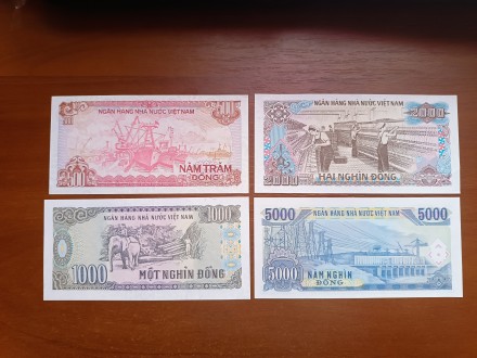 Банкноти В'єтнаму номіналами 500, 1000,2000 (1988р), 5000(1991р) стан UNC, . . фото 4