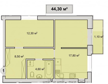 Шукаєте простору 1-кімнатну квартиру? Тоді це саме той варіант! Можна під всі де. . фото 7
