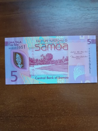 Банкноти о.Самоа 5 Тала 2023р, полімерні, ціна 220грн, оплата на картку ПБ... . фото 2