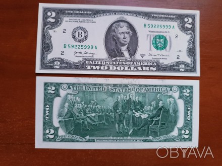 Банкноти Америки (США) номіналом 2 долари 2017рік, стан UNC, ціна 135грн, оплата. . фото 1