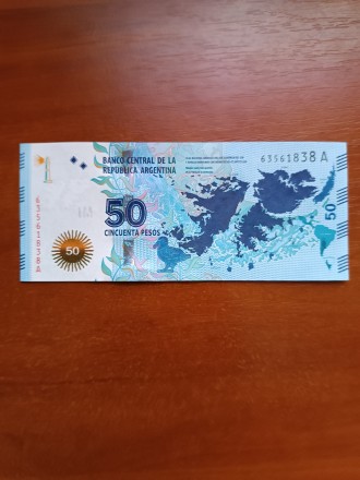 Банкноти Бразилії номіналом 50 Песо 2015р(2014), стан UNC, ціна 135грн. оплата н. . фото 2