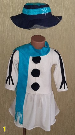 продам костюм сніговика для дівчинки 4 роки, зріст 104, колір не чисто білий, а . . фото 2