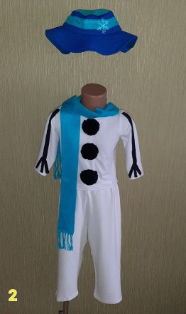продам костюм сніговика для хлопчика 4 роки, зріст 104, колір білий, кофта обхва. . фото 2